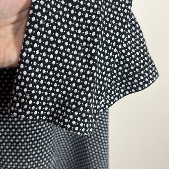 Bryn Walker Black White Polka Dot Asymmetrical Hem Scoop Neck Tunic Top M - Picture 3 of 10